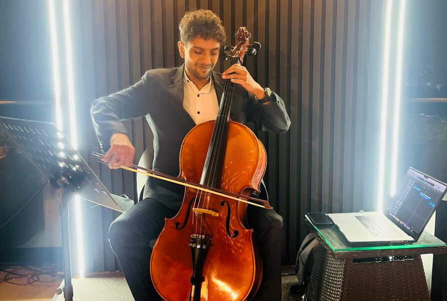 Instrumentalist Sayan Sinha performing at a corporate event in New Delhi Instrumentalist Sayan Sinha performing at a corporate event in New Delhi