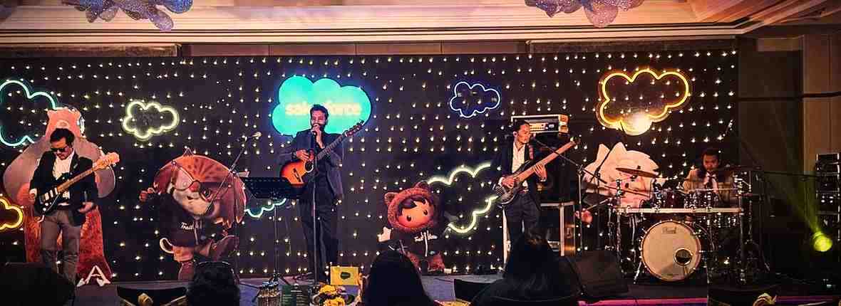 Acoustic Saga performing at a corporate event in Bangalore Acoustic Saga performing at a corporate event in Bangalore