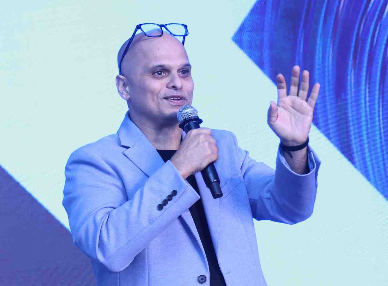Vikram Sathaye moderating a panel discussion at a corporate event in Mumbai. Vikram Sathaye moderating a panel discussion at a corporate event in Mumbai.